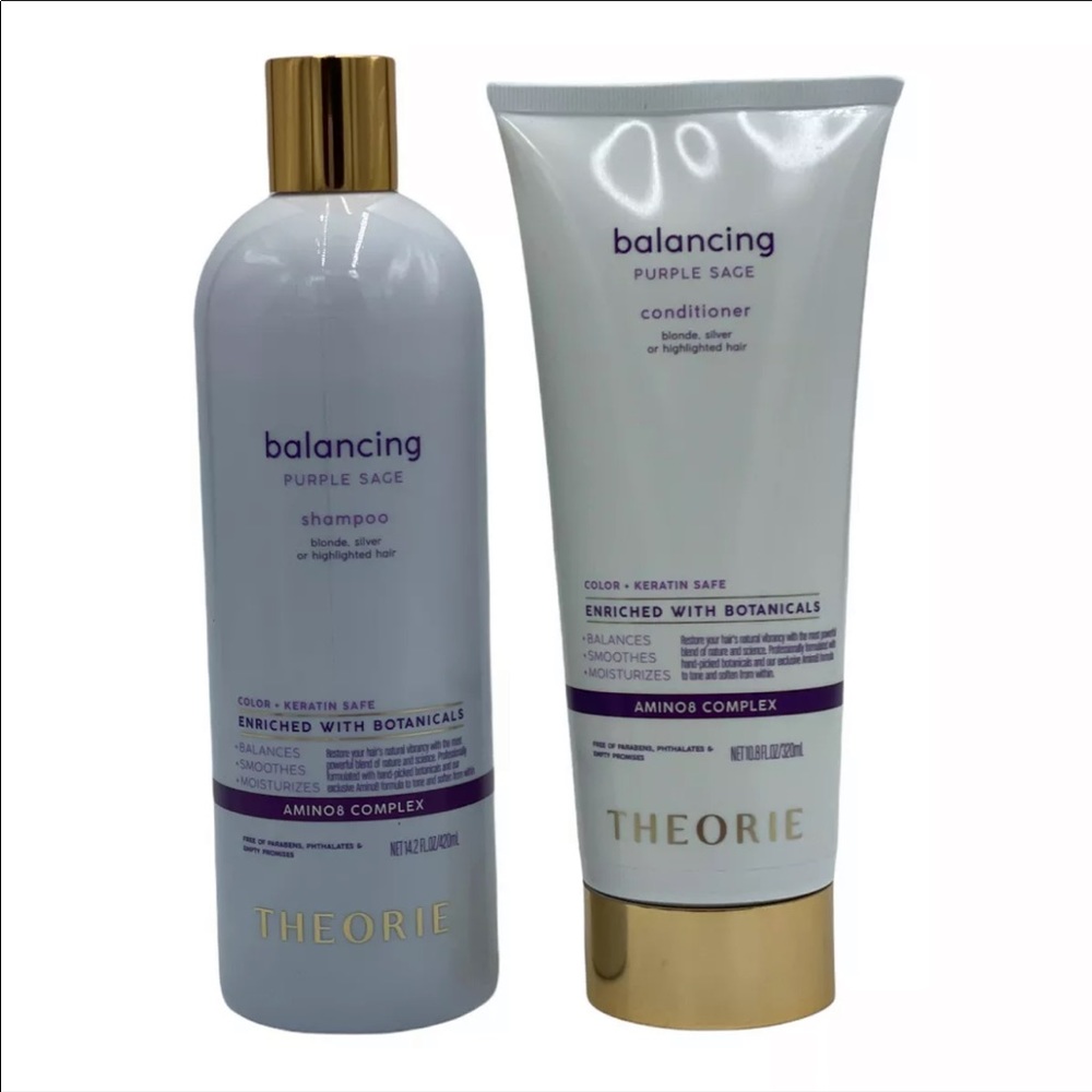 Theorie Balancing Purple Sage Shampoo & Conditioner Set Tone Moisturize Smooth